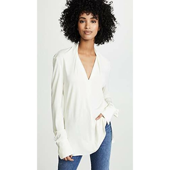 EQUIPMENT Joslin Tunic Top Blouse V-Neck Ivory Shopbop Net-A-Porter XS NWT $245 - Picture 1 of 8